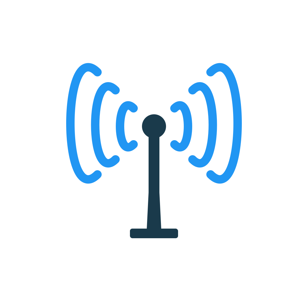 Proprietary ZigBee gateway icon — wireless tracker communication